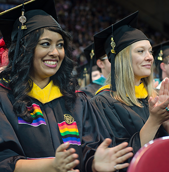Students attend graduation at the University of Denver.